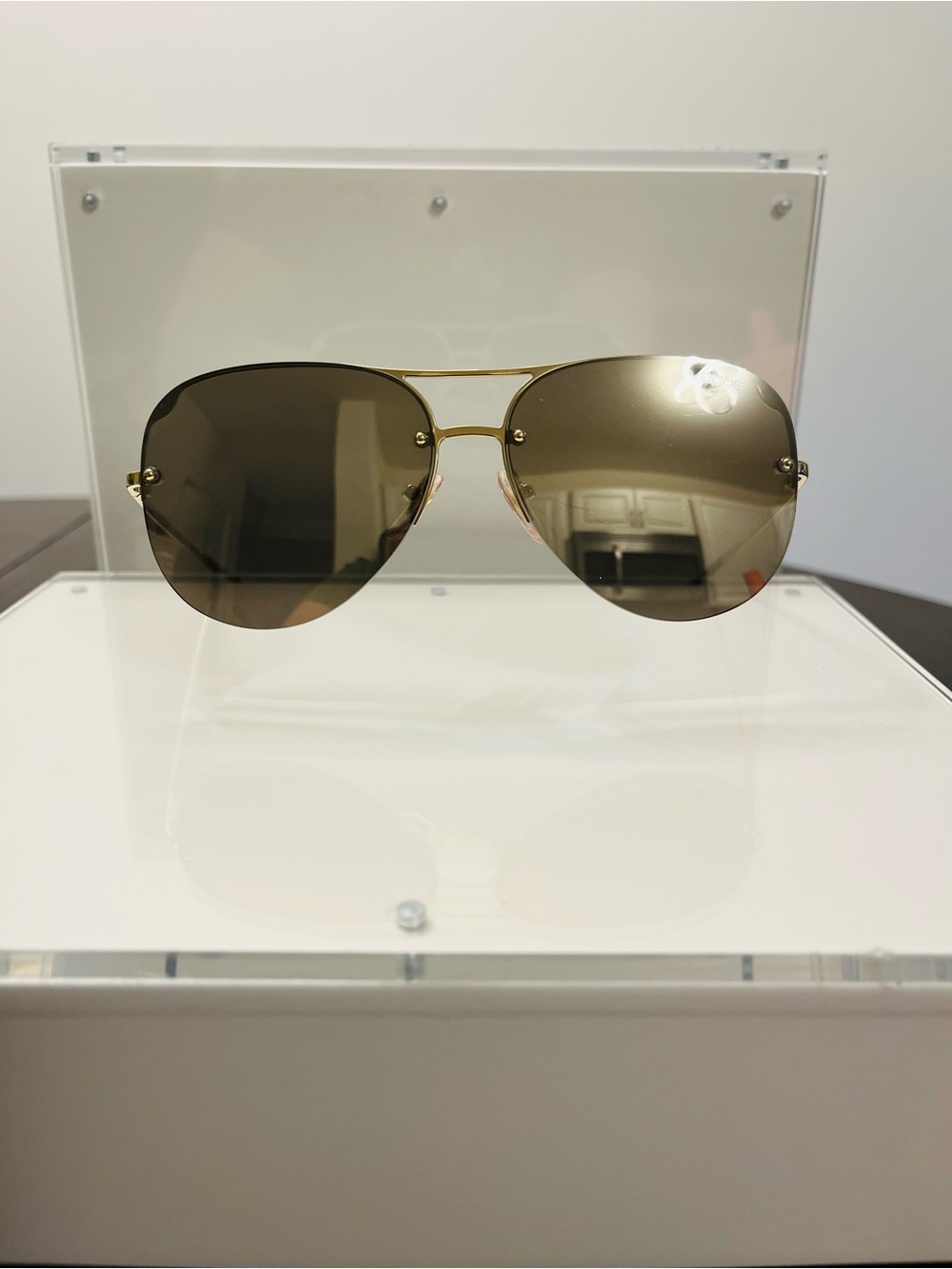 Vogue Gold Frame Aviator Sunglasses with Brown Gradient Lenses